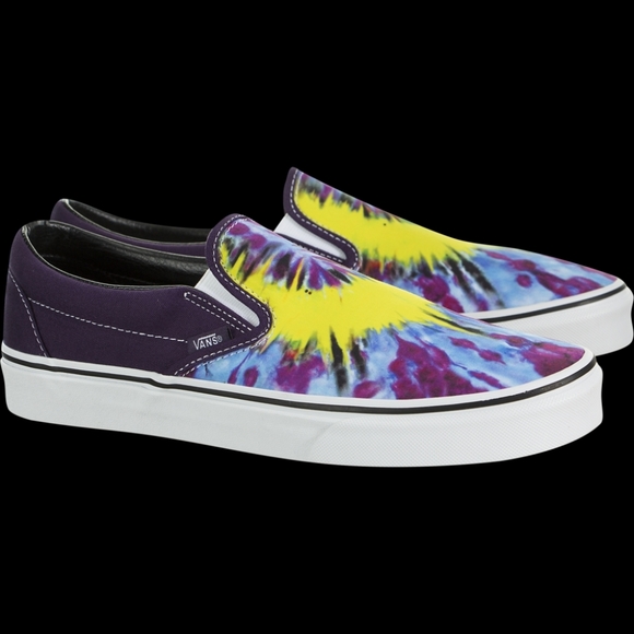 1 LEFT 🆕Vans | Classic Slip On Mysterioso Tie-Dye Blue Yellow Womens Size 5.5 - Picture 2 of 7